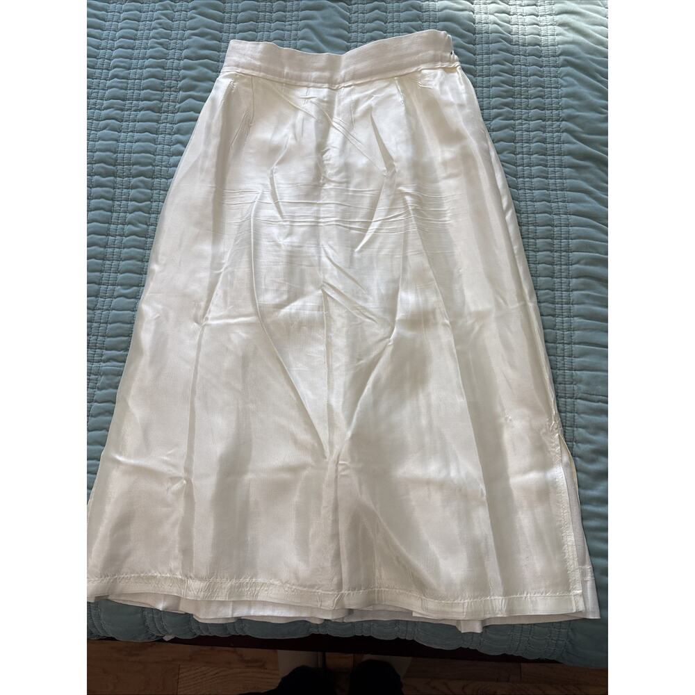 Talbots 10P Cream Vintage Pleated Skirt Tea Length EUC Businesswoman, Formal - Picture 5 of 15